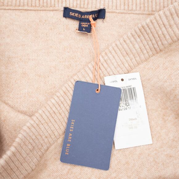 Skies Are Blue Oatmeal Cozy Knit MIni Skirt Size Large - Picture 5 of 7